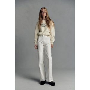 Zara Wide Leg White Jeans